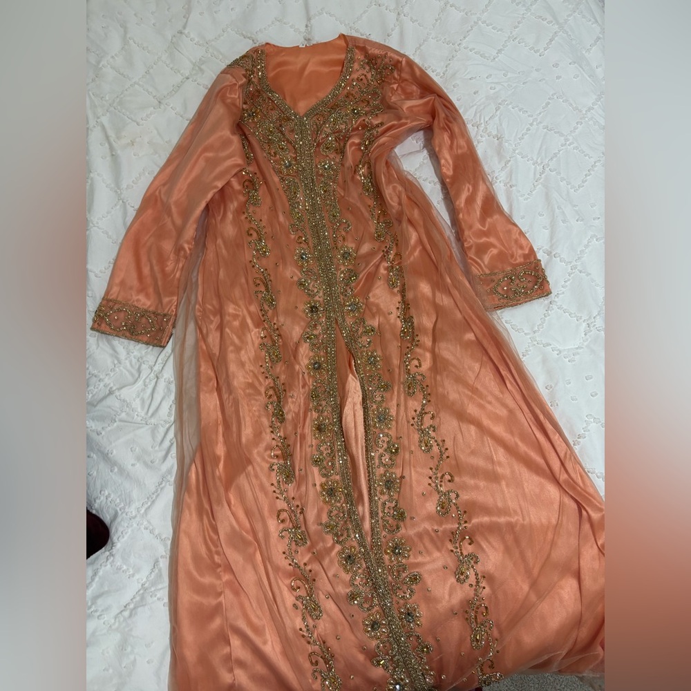Embellished kaftan Peach Gown
